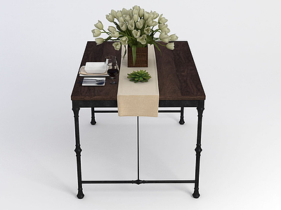 3d简易餐桌模型