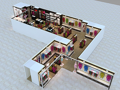 3d服装店模型