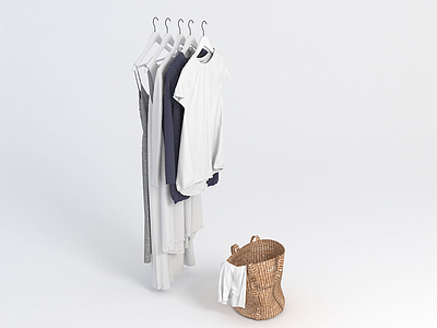 3d服装店衣架模型