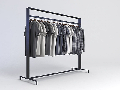 3d服装店衣架模型