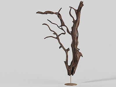 3d树枝雕塑摆件模型