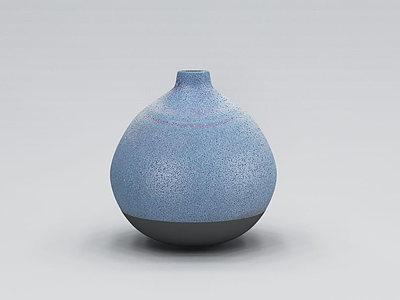 蓝色陶瓷瓶子摆件模型3d模型