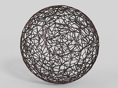 3d圆球镂空摆件模型