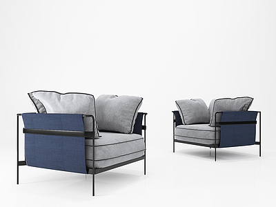 3d现代沙发椅休闲椅模型