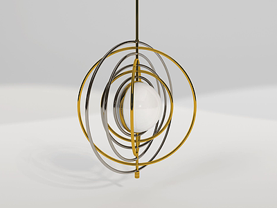 现代金属创意吊灯模型3d模型