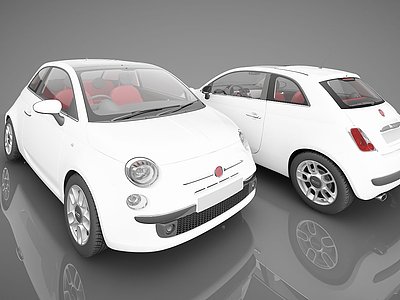 白色轿车模型3d模型