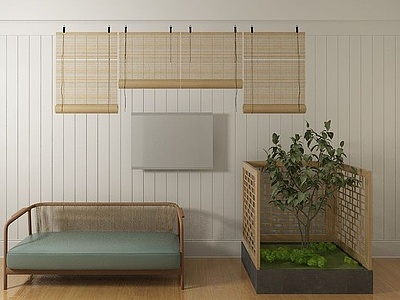 3d中式家具挂帘模型