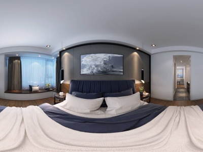现代主卧室床沙发椅子模型3d模型