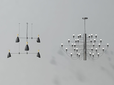 3d现代创意吊灯组合模型