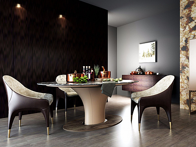 3d客厅餐椅模型