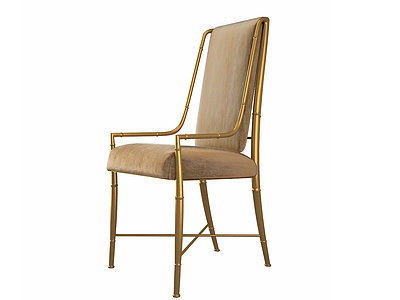金色金属椅子模型3d模型