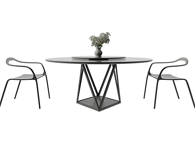 北欧简易桌椅模型3d模型