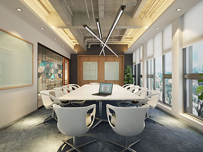 3d会议室现代风格模型