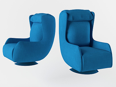 现代休闲靠椅蓝色模型3d模型