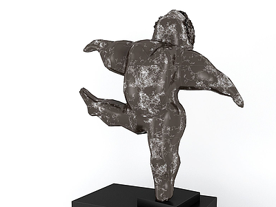 3d抽象人物雕塑摆件模型
