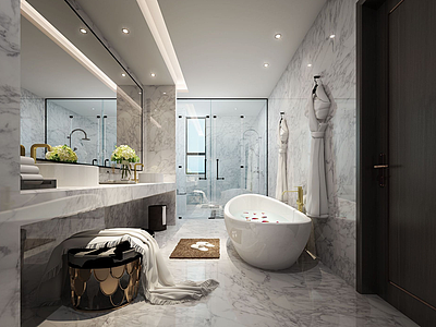 3d卫生间浴室浴缸置物框模型