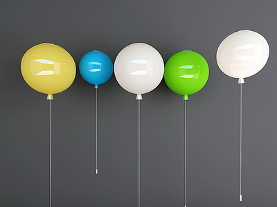 3d彩色<font class='myIsRed'>氣球</font>吊燈模型