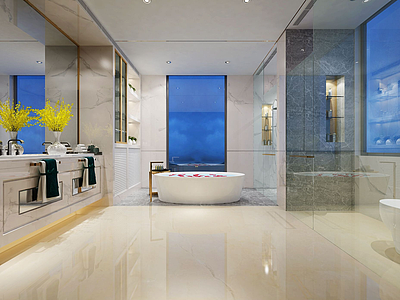 酒店洗手间卫浴模型3d模型