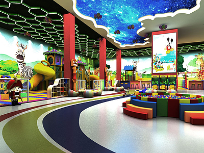 3d幼儿园室内游乐场模型
