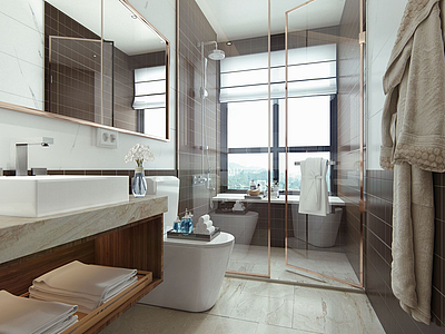 大理石洗手台卫生间模型3d模型