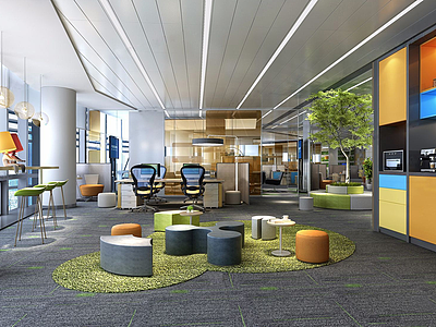 大厦办公楼办公空间模型3d模型