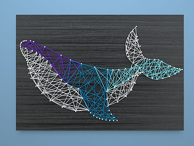 3d鲸鱼绕线画挂画墙饰模型