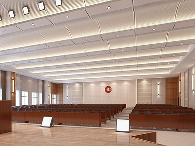 3d会议室报告厅礼堂模型