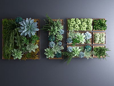 3d植物墙绿植墙景观墙模型