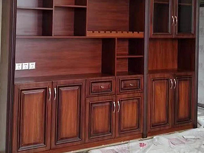 3d中式实木红木酒柜模型