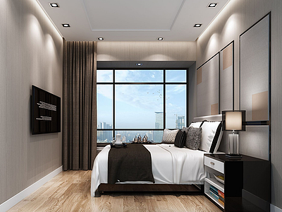现代白领男起居室卧室模型3d模型