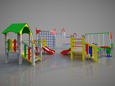 3d幼儿园游乐活动设备模型