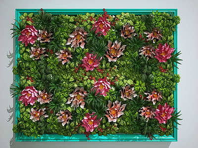 花卉草木绿植景观墙3d模型