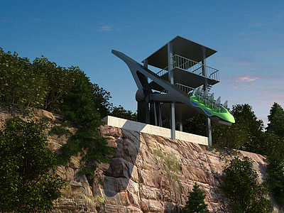 游乐设施悬崖跷跷板模型3d模型