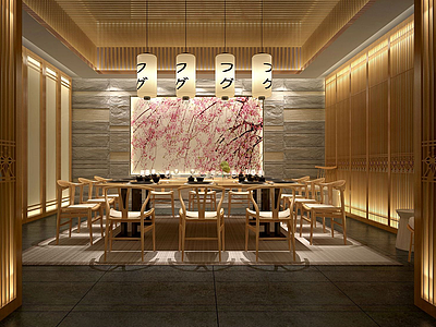 日式餐厅模型3d模型