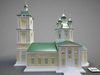 欧式建筑外观学校模型3d模型