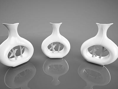 3d新中式瓷瓶摆件模型