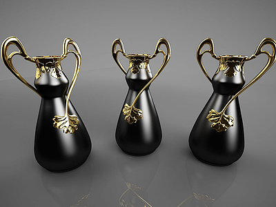 3d新中式花瓶摆件模型