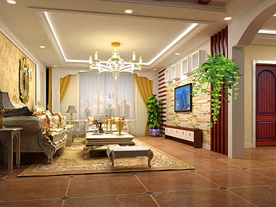 家装客厅模型3d模型
