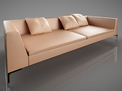 多人皮质沙发模型3d模型