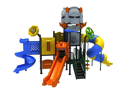 3d机器人滑梯儿童游乐设施模型