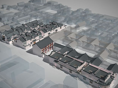 中国古建筑古建筑群模型3d模型