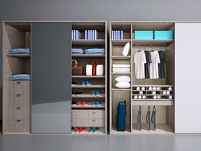3d新中式衣柜装饰柜模型