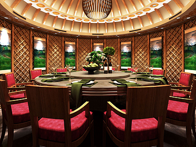 3d蒙古包餐厅客厅模型