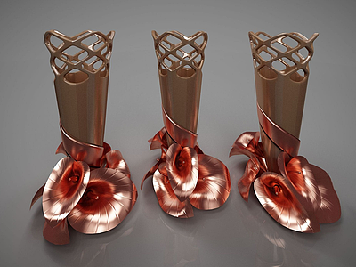 3d新中式摆件花瓶模型