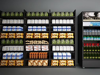 3d商品展架展柜冰箱冰柜模型