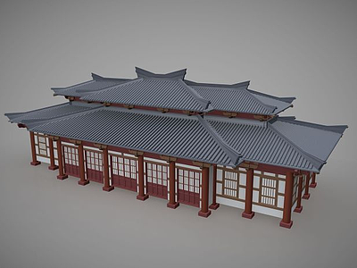 3d中国传统古建筑住宅模型