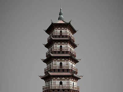 3d中國古建筑古建塔樓模型