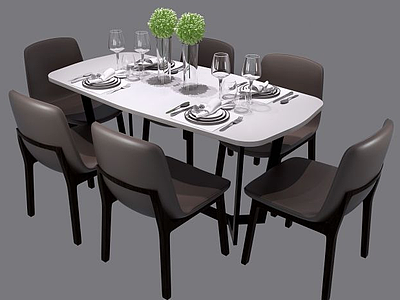 3d现代<font class='myIsRed'>北欧餐桌椅组合</font>模型