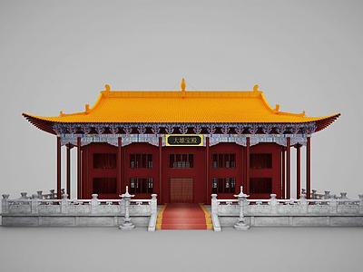 3d中式传统古建寺庙模型