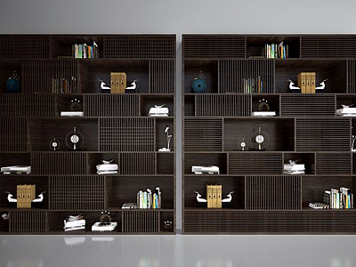 新中式书柜陈列柜装饰柜模型3d模型